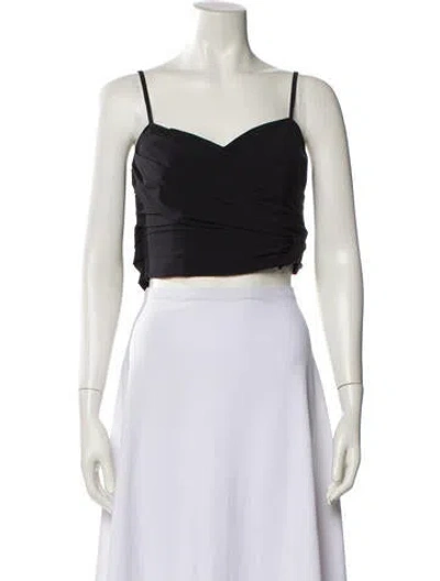Pre-owned Pucci Square Neckline Sleeveless Crop Top In Black