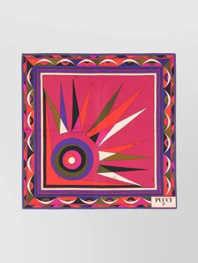 PUCCI SQUARE SCARF WITH BOLD PRINT DESIGN