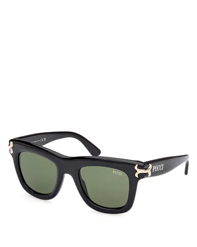 Pucci Square Sunglasses, 50mm In Black/green Solid