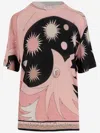 Pucci Crew Neck Graphic Print Relaxed Fit Top In Red