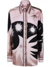 Pucci Silk Shirt With Bold Abstract Patterns In Beige