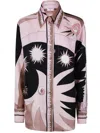 Pucci Silk Shirt With Bold Abstract Patterns In Beige