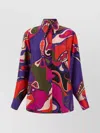 Pucci Statement Silk Shirt Featuring Chest Pocket In Multi