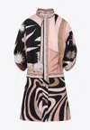 Pucci Geometric Print Silk Dress In Multicolor