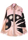 Pucci Stella Print Silk Oversized Shirt In Multi