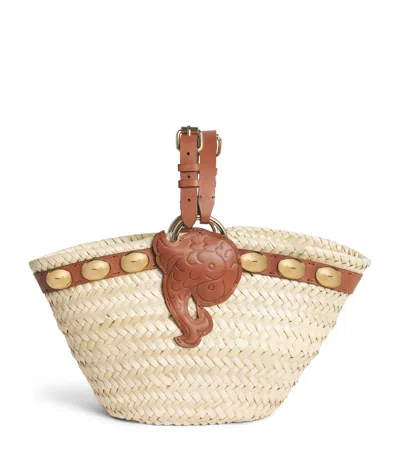 Pucci Straw Nella Bucket Bag In Neutral