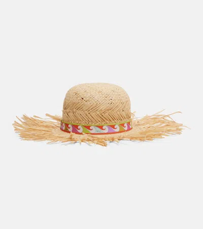 Pucci Straw Sun Hat In Brown