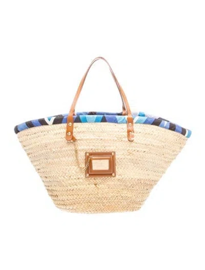 Pre-owned Pucci Straw Tote In Neutral