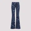 Pucci Modern Flared Denim Jeans With Swirling Pattern In Blu Medio
