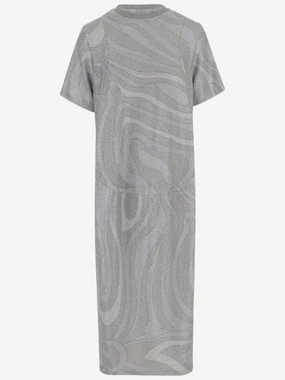 PUCCI STRETCH NYLON DRESS WITH ABSTRACT PRINT