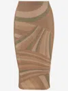 Pucci Stretch Nylon Skirt With Iris Print In Brown