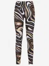 Pucci High-waisted Stretch Fit Ankle Length Leggings In Brown
