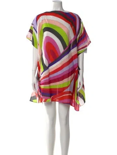 Pre-owned Pucci Striped Bateau Neckline Sweater W/ Tags In Red