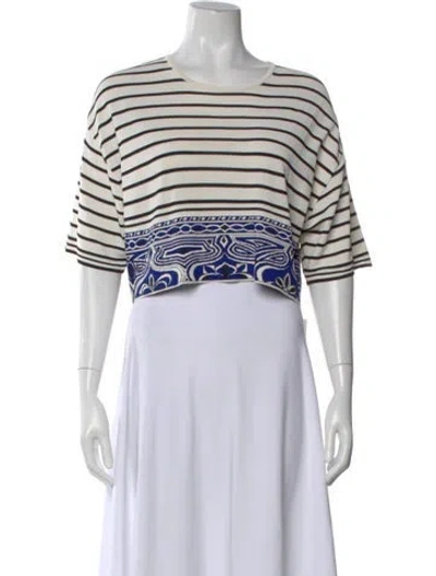 Pre-owned Pucci Striped Crew Neck Crop Top In Multi