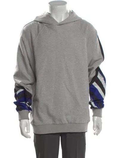 Pre-owned Pucci Striped Crew Neck Hoodie W/ Tags In Gray
