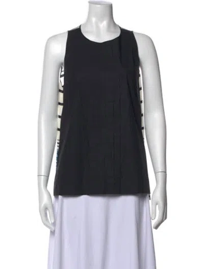Pre-owned Pucci Striped Crew Neck Top In Black