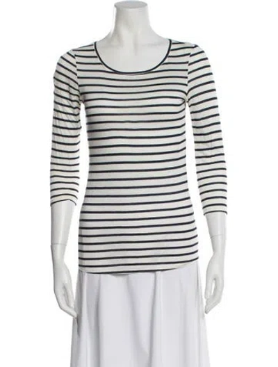Pre-owned Pucci Striped Crew Neck T-shirt In White