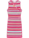 Pucci Striped Cut-out Mini Dress In Pink