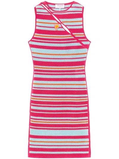 Pucci Striped Cut-out Mini Dress In Pink