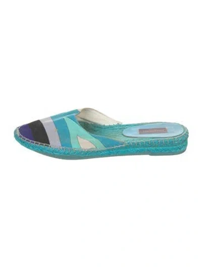 Pre-owned Pucci Striped Espadrilles In Blue