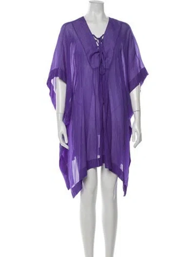Pre-owned Pucci Striped Glitter Accents Cover-up In Purple