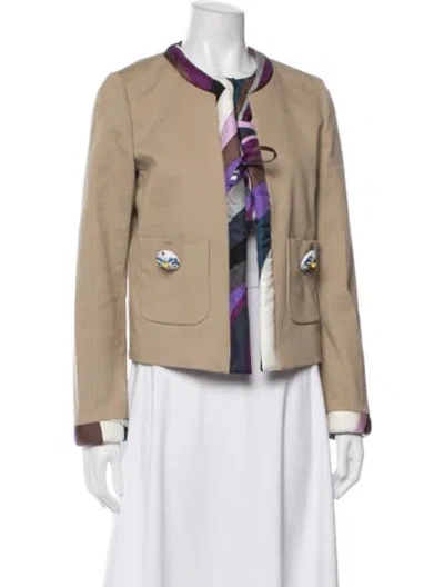 Pre-owned Pucci Striped Jacket In Neutral