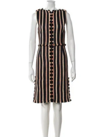 Pre-owned Pucci Striped Knee-length Dress In Black