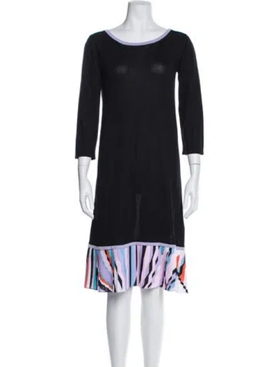 Pre-owned Pucci Striped Knee-length Dress In Blue