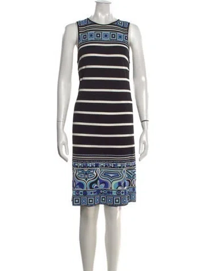 Pre-owned Pucci Striped Knee-length Dress In Blue