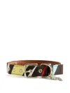 Pucci Striped Leather Dog Collar In Multi
