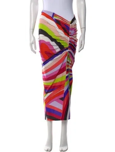 Pre-owned Pucci Striped Long Skirt In Multicolor