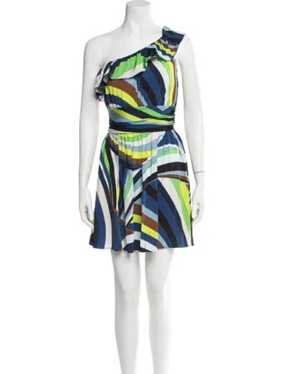 Pre-owned Pucci Striped Mini Dress In Blue