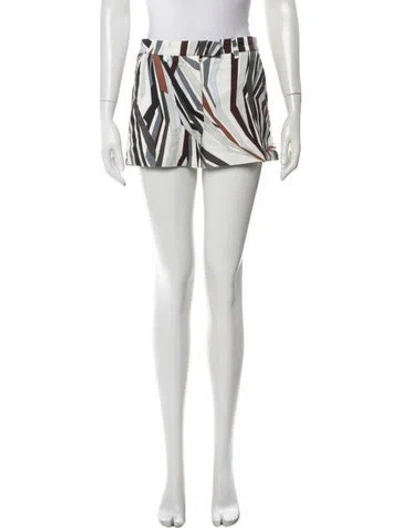 Pre-owned Pucci Striped Mini Shorts In White