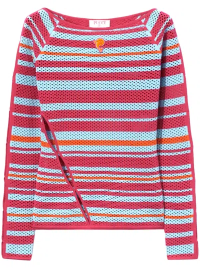 Pucci Striped Top In Multi