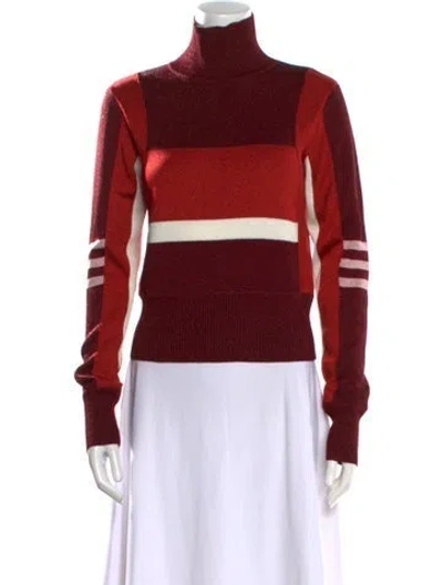 Pre-owned Pucci Striped Turtleneck Sweater In Red