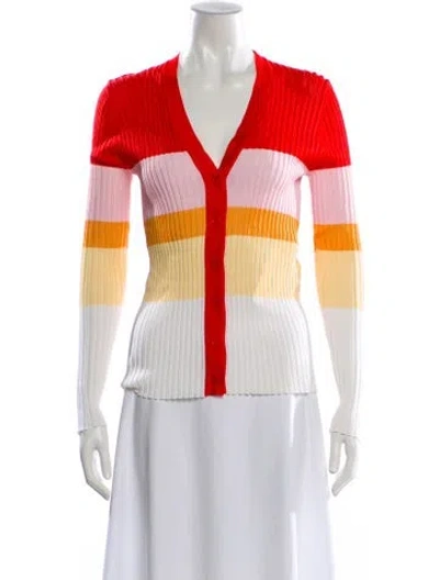 Pre-owned Pucci Striped V-neck Sweater In Multi