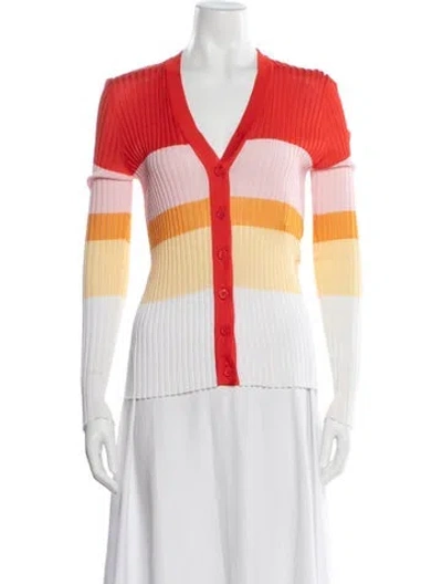 Pre-owned Pucci Striped V-neck Sweater In Multicolor