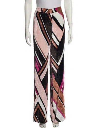 Pre-owned Pucci Striped Wide Leg Pants In Pink