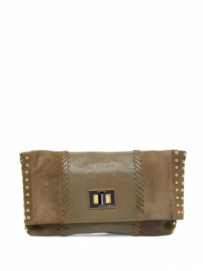 Pre-owned Pucci Stud-embellished Clutch Bag In Brown