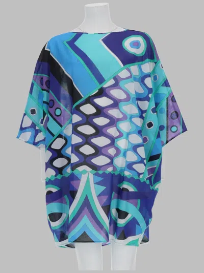 Pucci Stylish Cotton Mini Dress For Women - Ss26 Collection In Blue