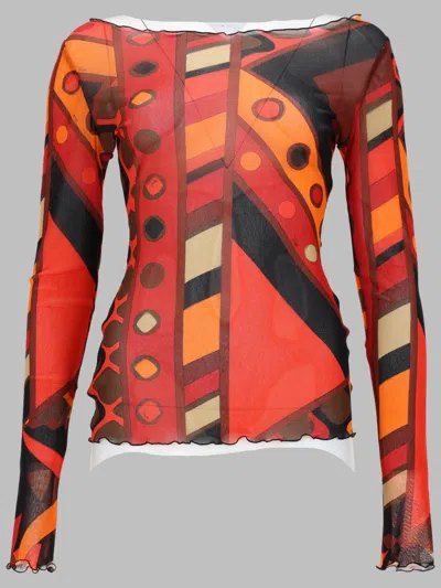 Pucci Stylish Women's T-shirt - Ss26 Collection In Orange