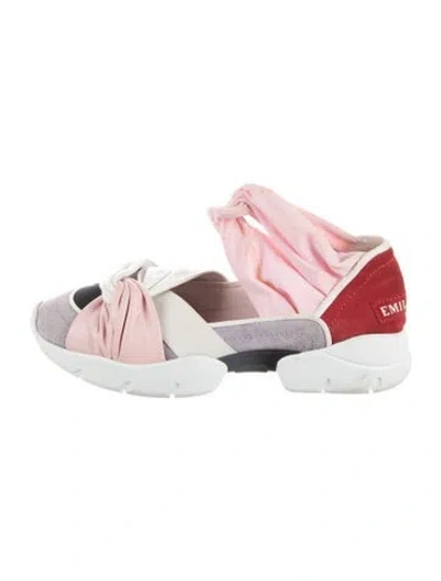 Pre-owned Pucci Suede Colorblock Pattern Sneakers In Multicolor