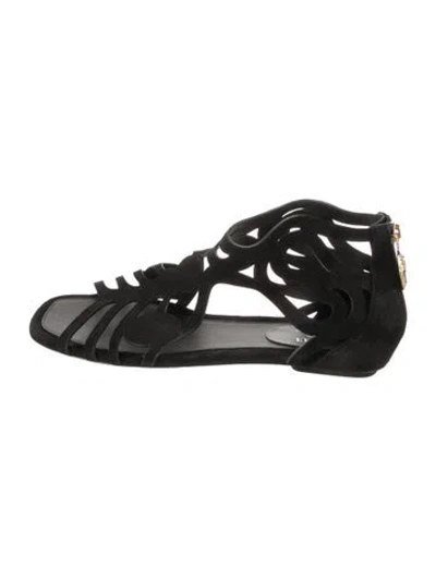 Pre-owned Pucci Suede Gladiator Sandals In Black