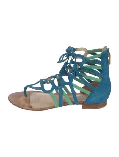 Pre-owned Pucci Suede Gladiator Sandals In Blue