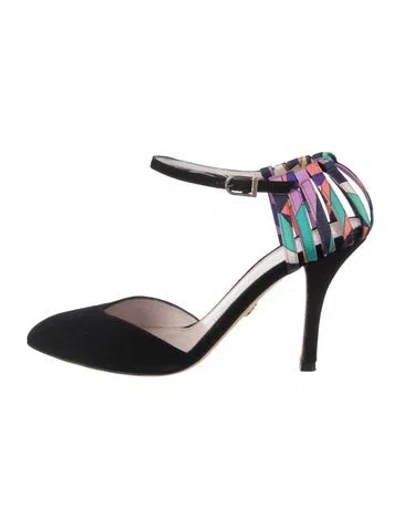 Pre-owned Pucci Suede Graphic Print D'orsay Pumps In Multi