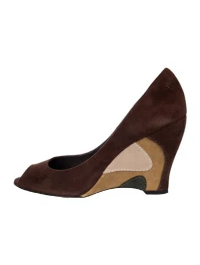 Pre-owned Pucci Suede Graphic Print Pumps In Brown