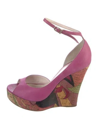 Pre-owned Pucci Suede Patterned D'orsay Pumps In Pink