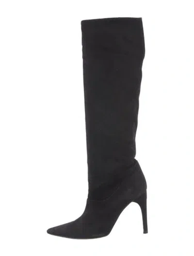 Pre-owned Pucci Suede Printed Boots In Black