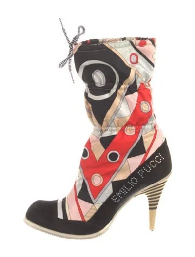 Pre-owned Pucci Suede Printed Lace-up Boots