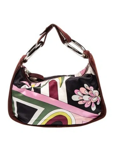 Pre-owned Pucci Suede Shoulder Bag In Multicolor